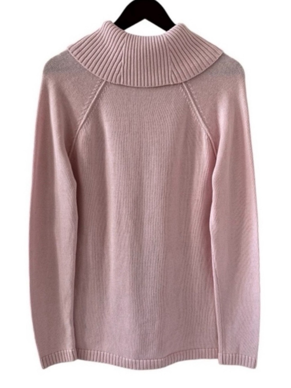 Kim Rogers Light Pink Cowl Neck Long Sleeve Cotton Knit Sweater Size Small - Picture 6 of 8